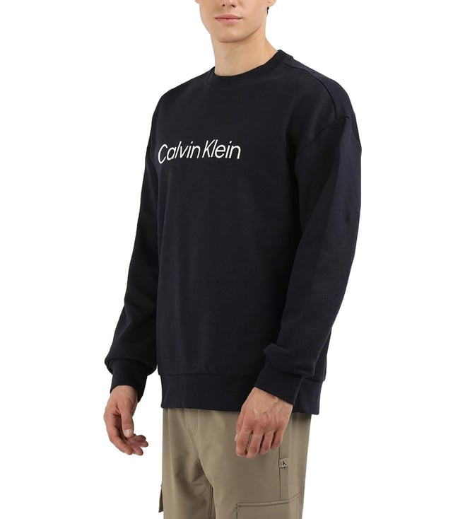 CLEVIN KLEIN  Men's Relaxed Fit French Terry Logo Sweatshirt
